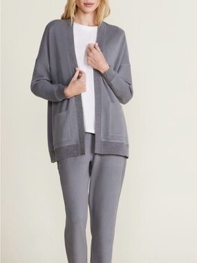 Barefoot Dreams Open-Front Pocket Cardigan - Gray
